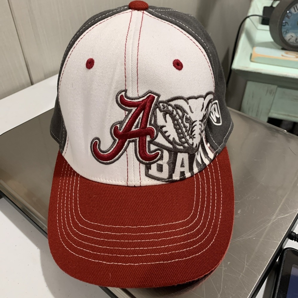 Vtg Rare Top Of The World Alabama‎ Crimson Tide Elephant Logo cap Gray Flex Fit